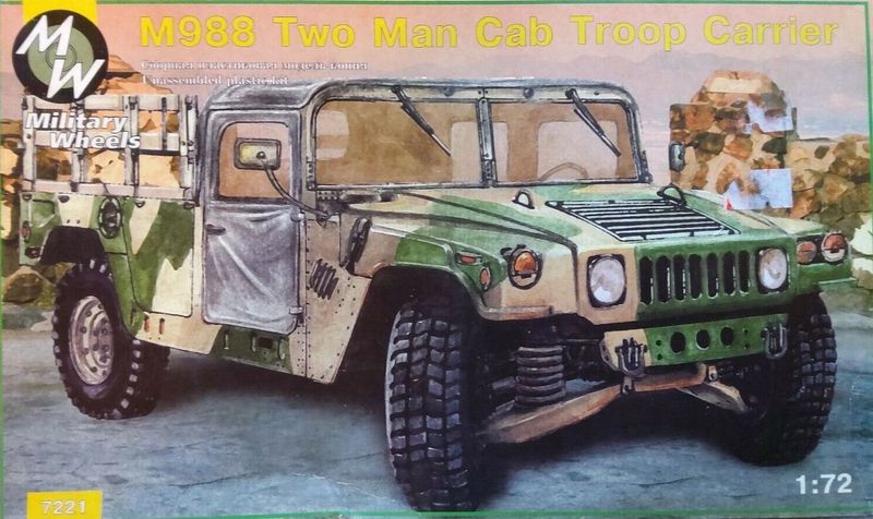 Military Wheels M988 Two Man Cab (Box error- should read 'M998') (1:72 ...