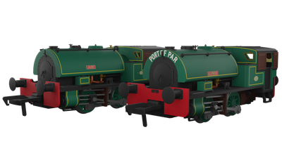 Rapido Port of Par Bagnalls Twin Pack – Lined Dark Green [968001]