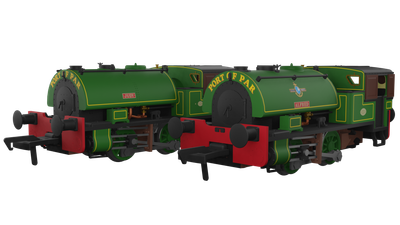 Rapido Port of Par Bagnalls Twin Pack – Lined Light Green (As Preserved) [968002]