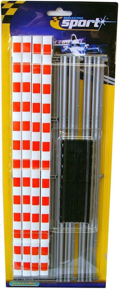 Scalextric C8267 Straight Kerb and Barriers x4