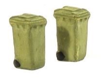 Harburn Hobbies SS375 OO/HO Gauge Station &amp; Street Series Wheelie Bin, Closed, Green (2) [25% DISCOUNT!]