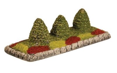 Harburn Hobbies SS320 OO/HO Gauge Station &amp; Street Series Flower Bed with 3 Conical Trees [25% DISCOUNT!]