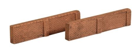 Harburn Hobbies SS300 OO/HO Gauge Station &amp; Street Series Brick Walls - Straight (2 off, 102.5mm x 11mm x 22mm) [25% DISCOUNT!]