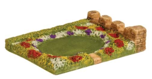Harburn Hobbies CG247 OO/HO Gauge Country &amp; Garden Series Front Garden with Flower Borders, Oval Lawn &amp; Wall, RH [25% DISCOUNT!]