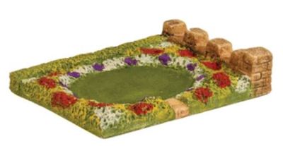 Harburn Hobbies CG247 OO/HO Gauge Country &amp; Garden Series Front Garden with Flower Borders, Oval Lawn &amp; Wall, RH [25% DISCOUNT!]