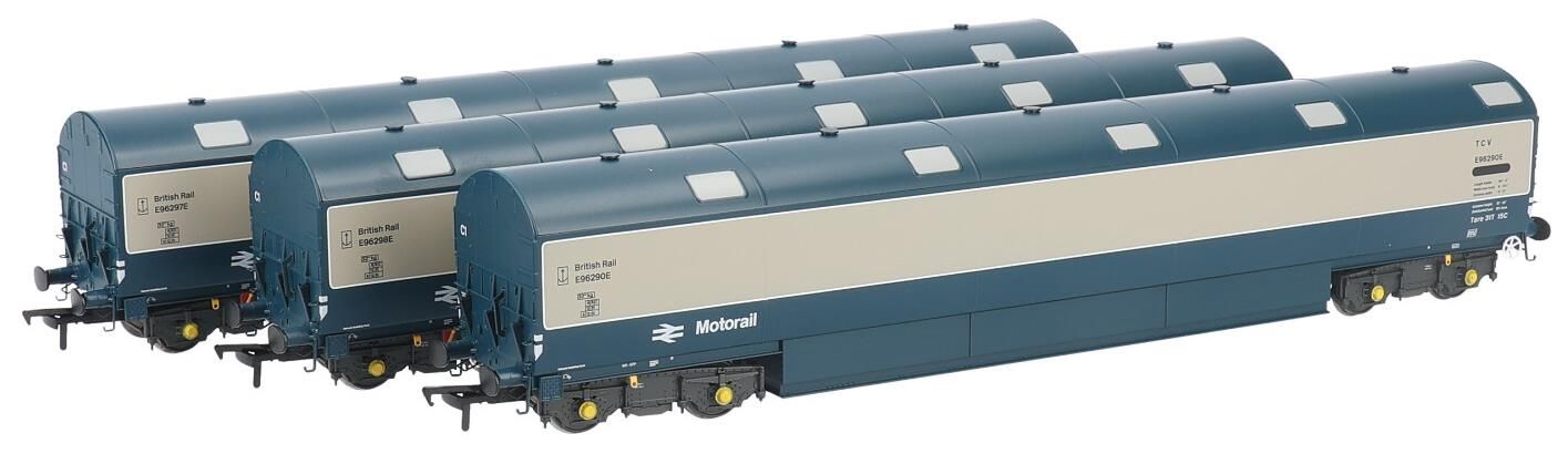 Heljan BR Motorail Pack 1: TCV Car Carrier Set BR Blue/Grey E96290/297/298E [9623] [*Summer Sale - SAVE £57!]
