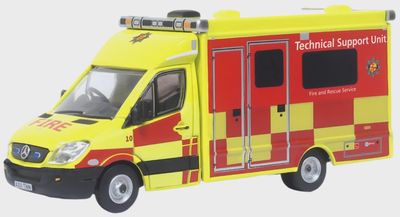 Oxford Diecast Mercedes Ambulance Bedfordshire Fire &amp; Rescue Support Unit [76MA008]