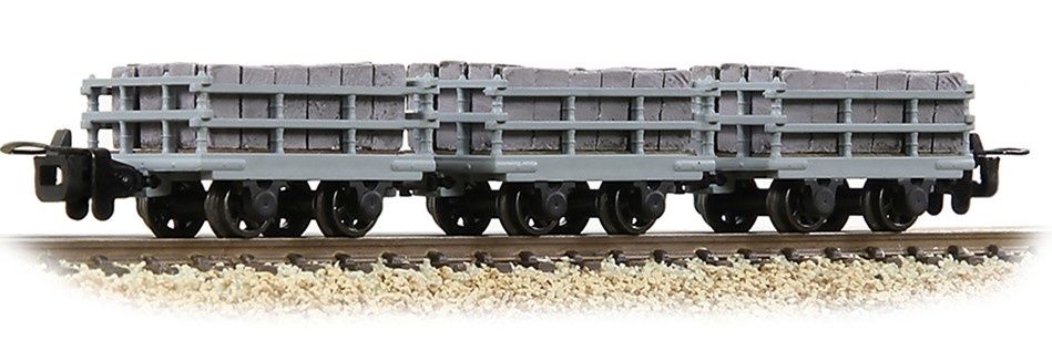 Bachmann OO-9 Narrow Gauge 393-227 Dinorwic Slate Wagons with sides 3-Pack Grey [WL]