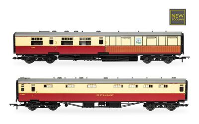 Hornby R40470 BR - Kitchen and Buttery Car &amp; Composite Restaurant 'White Horse' - Coach Twin Pack