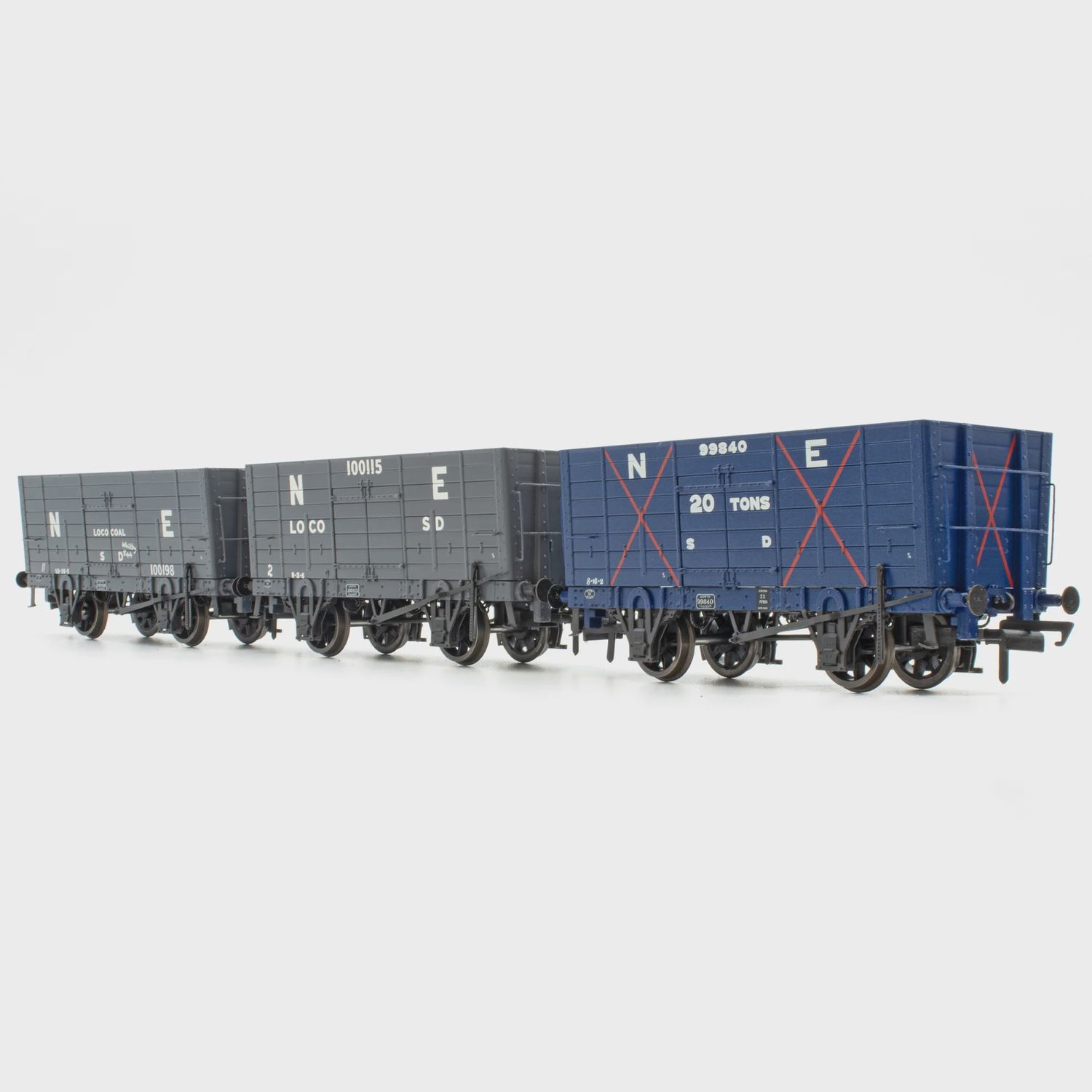 Accurascale Mixed Q3 Hopper - Grouping transition period: NER Blue/ LNER Grey - Triple Pack [ACC2821] [FREE UK SHIPPING!]
