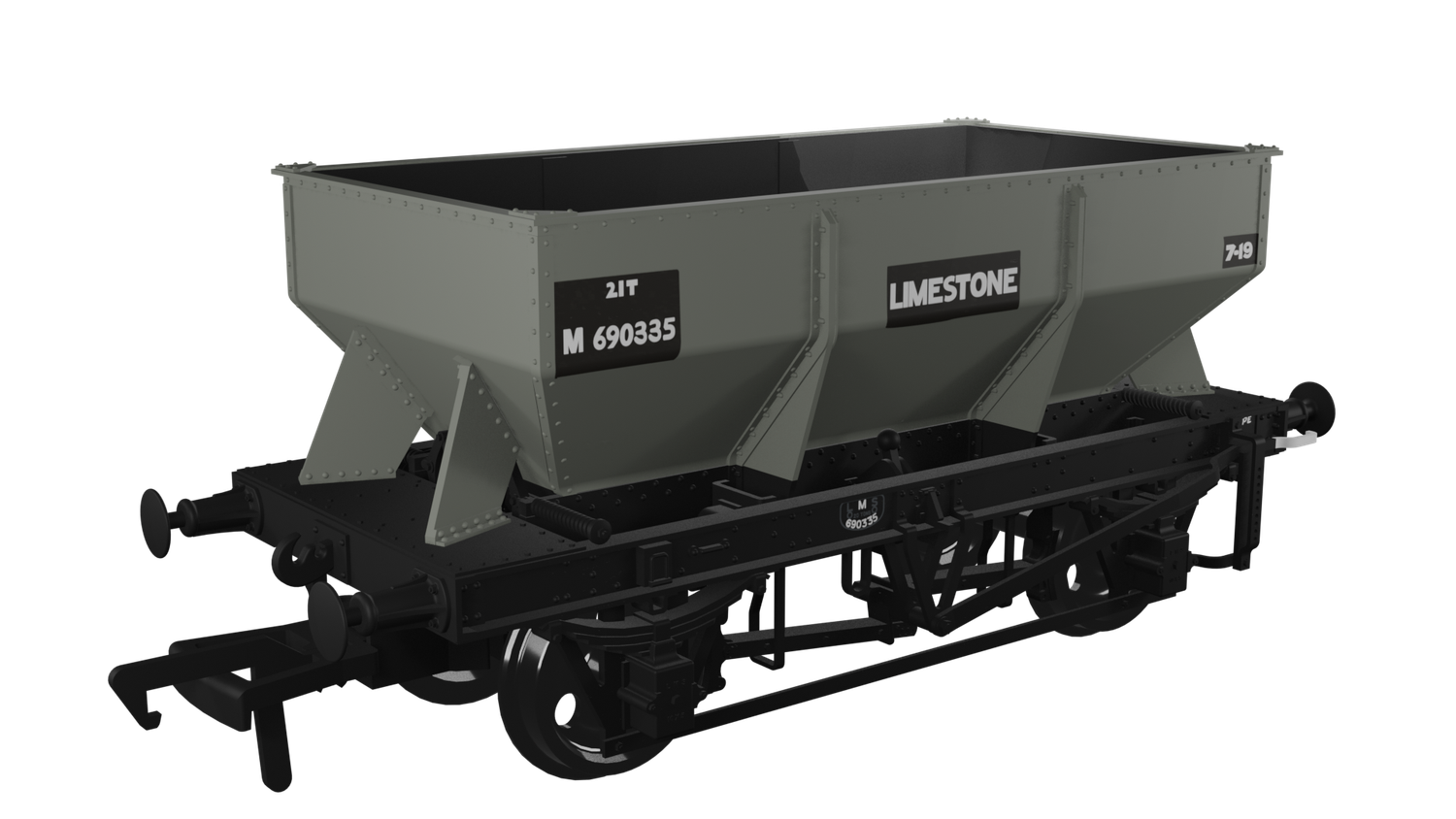 Rapido LMS Iron Ore Hopper – BR (Limestone) No.M690335 [963010]