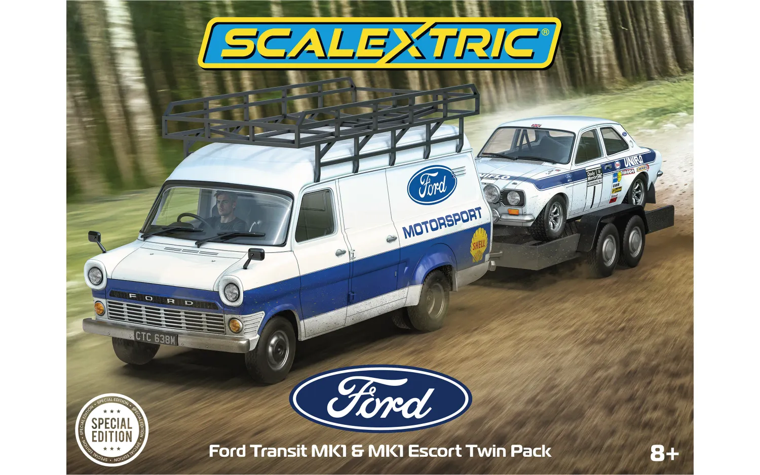 Scalextric C4649A Ford Motorsport Transit and Escort Mk 1 - Twin Car Set