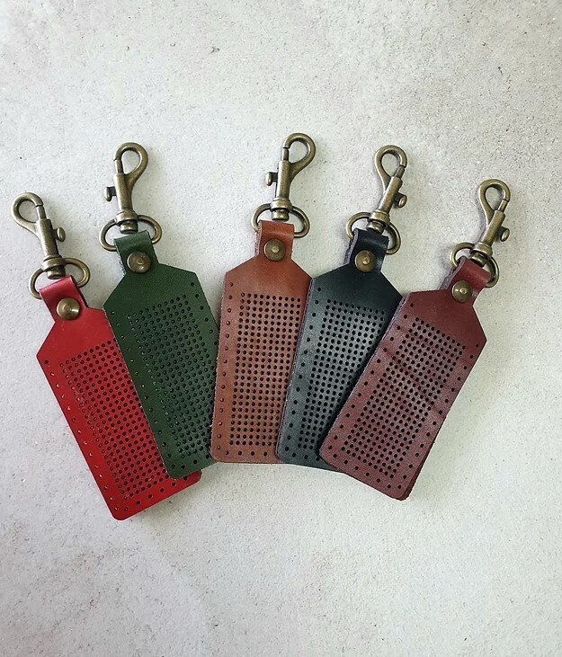 Leather Keyring Long
