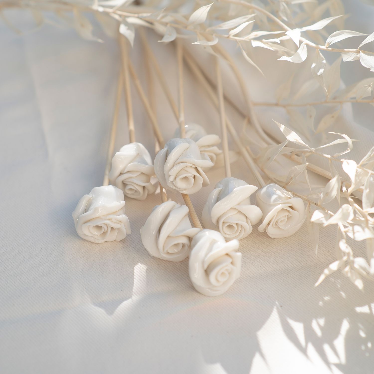 Porcelain Diffuser Flowers, Design: Rose, Size: Long