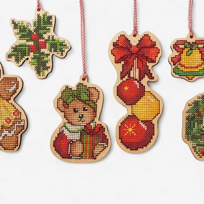 Cross Stitch Christmas Ornament – Various