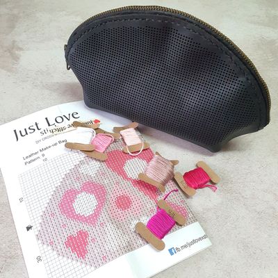 Leather Cross Stitch Make-Up Bag Kit