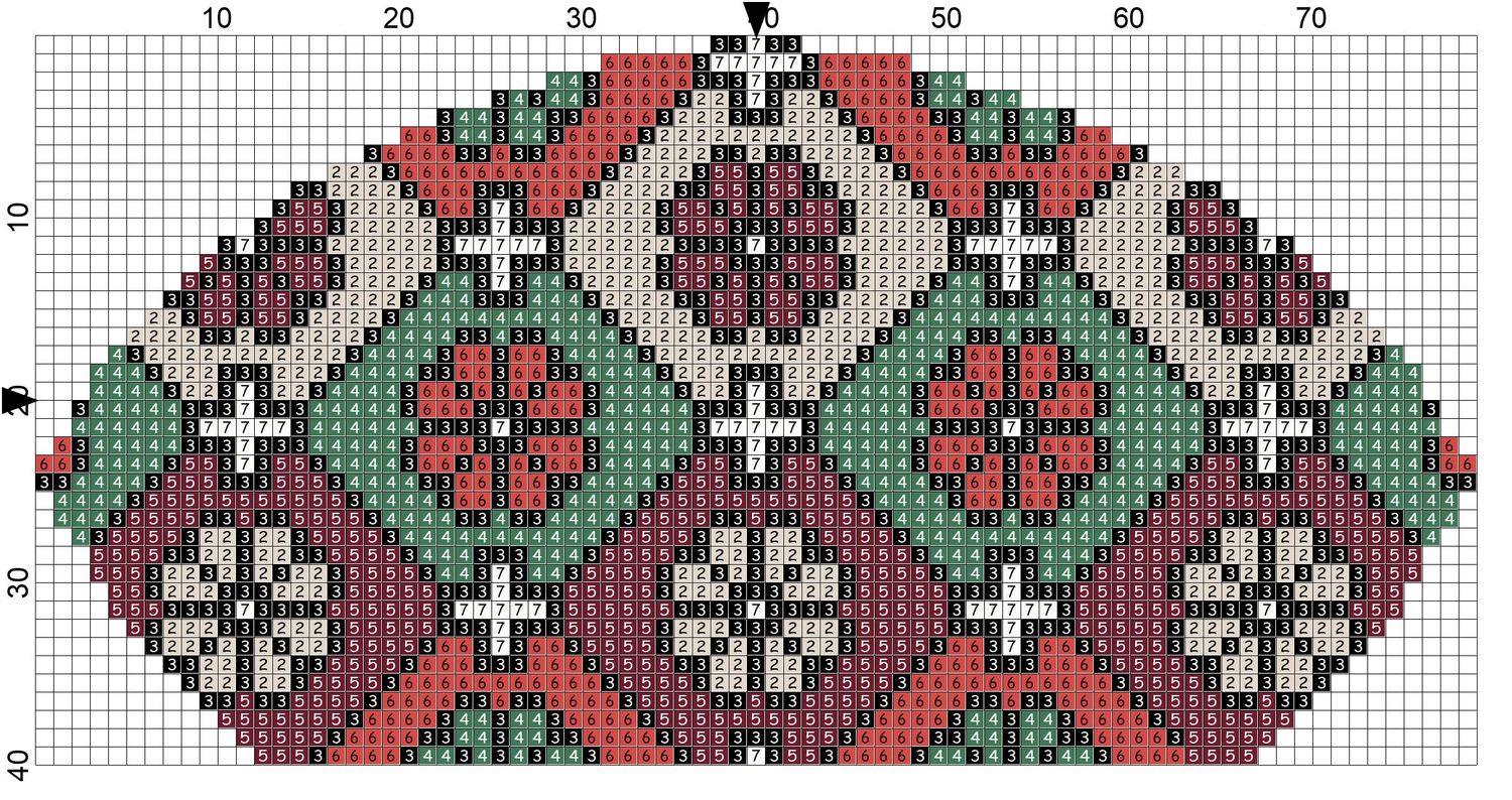Leather Cross Stitch Make-Up Bag Kit, Pattern: Nr 1