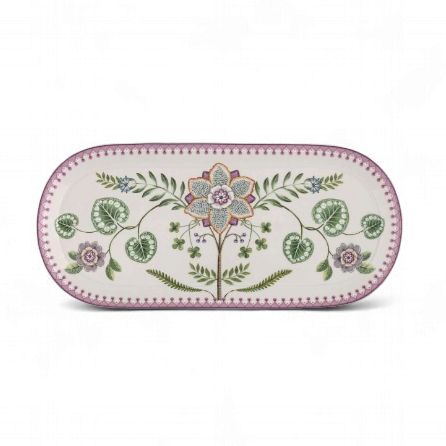 Cake Tray Lily and Lotus Off White
