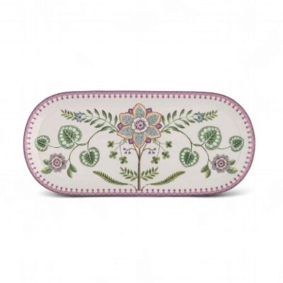 Cake Tray Lily and Lotus Off White