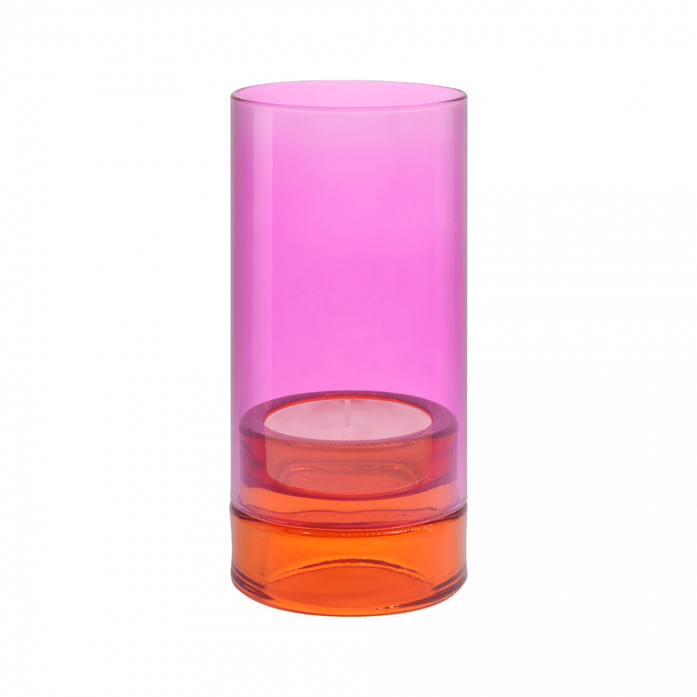 Glass Lantern Lys - Pink