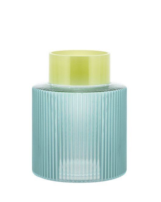 Glass Vase Groove Blue