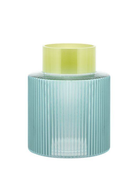 Glass Vase Groove Blue
