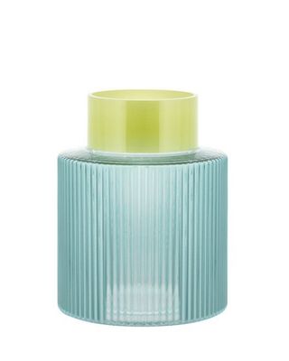 Glass Vase Groove Blue