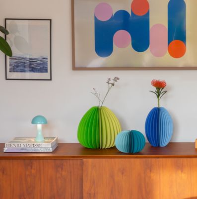 Paper Vase Yuki Petrol