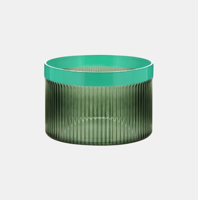 Glass Bowl Groove Green