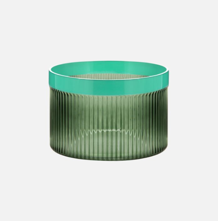 Glass Bowl Groove Green