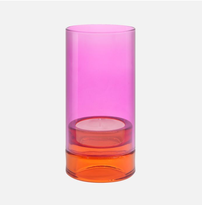 Glass Lantern Lys Pink