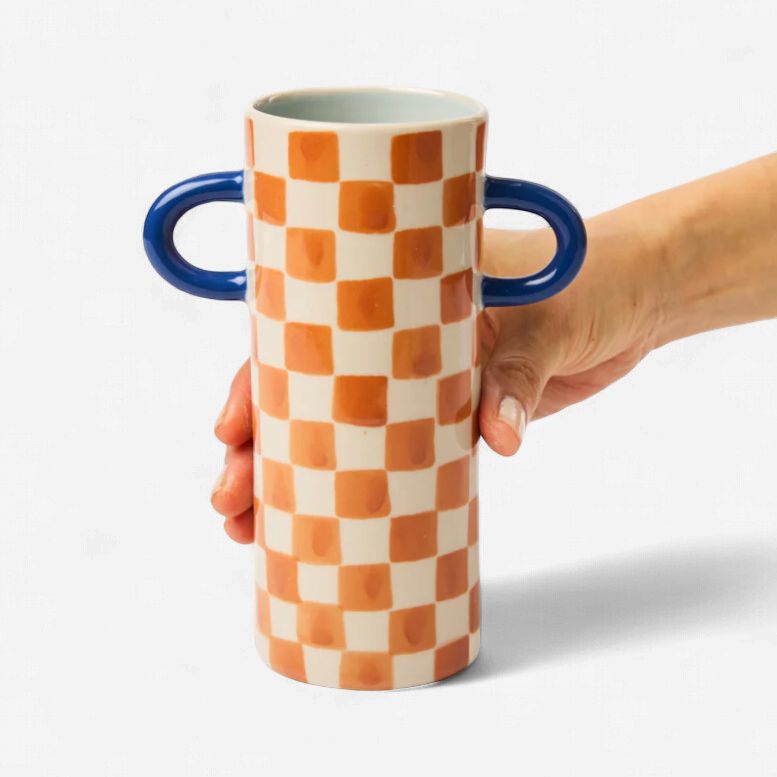 Griffe Tan Check Bud Vase