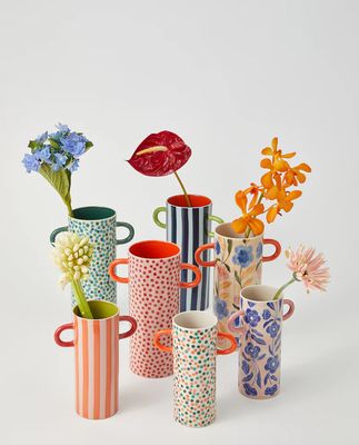 Griffe Blue Stripe Tall Vase