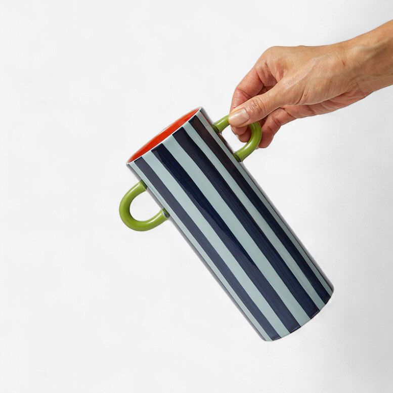 Griffe Blue Stripe Tall Vase