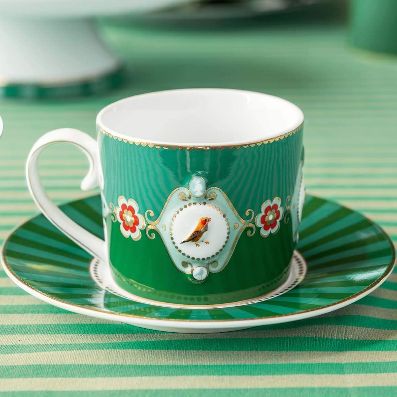 Set/2 Cup and Saucers Medallion