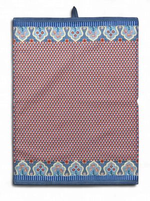 Tea Towel Flower Festival Blue Red 50x70cm