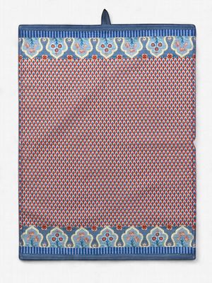 Tea Towel Flower Festival Blue Red 50x70cm
