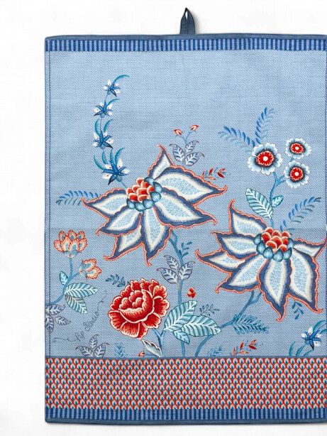 Tea Towel Flower Festival Blue 50x70cm