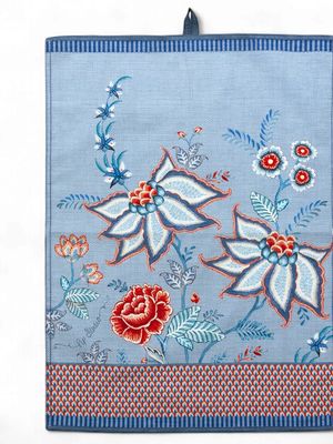 Tea Towel Flower Festival Blue 50x70cm
