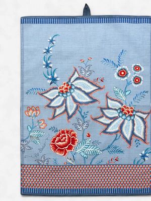 Tea Towel Flower Festival Blue 50x70cm