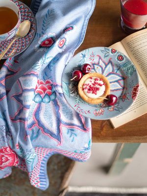 Tea Towel Flower Festival Blue 50x70cm
