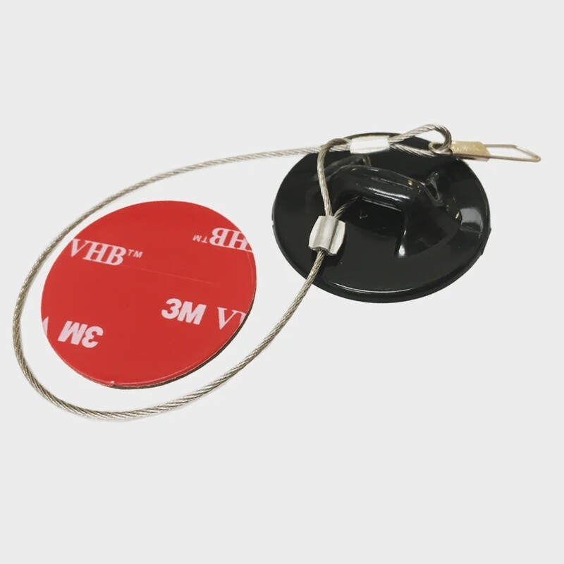 CAMERA TETHER S/STEEL WITH 3M STICKER