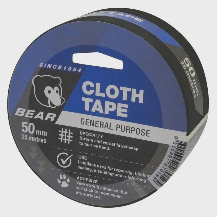 Norton Bear 50mm x 25m Black Cloth Tape