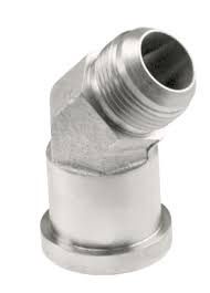 J Series- Four Spiral &amp; Wire Braided (Non Skive to Flange (Code 62)- 45 degree elbow-J-FLH45