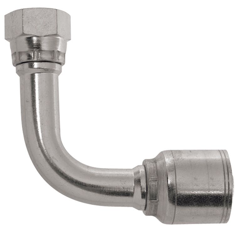 J Series- Four Spiral &amp; Wire Braided (Non Skive) to Metric Compression- 90 degree elbow-J-FDHORX90