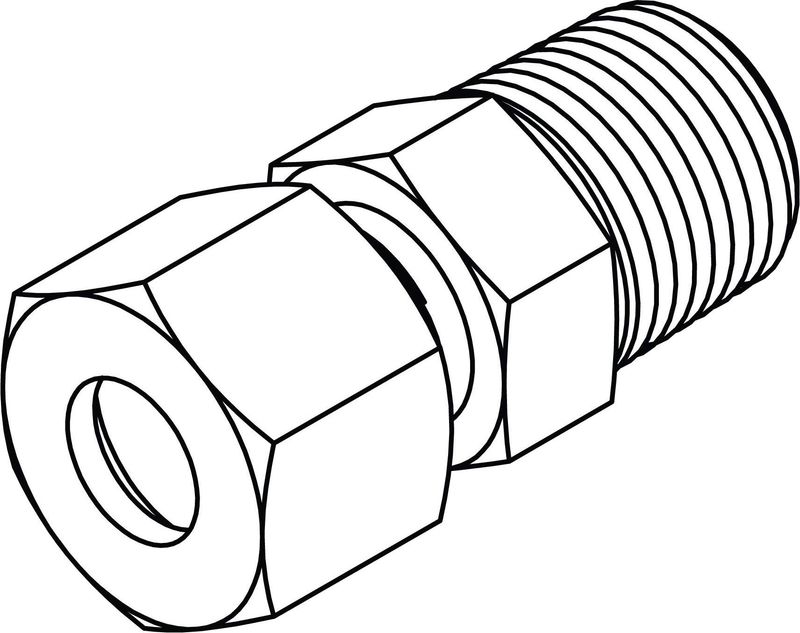 Metric Compression Male Stud Coupling - NPT - MC6051