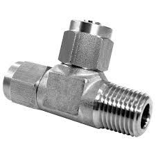 Metric Compression Male Stud Run Tee - NPT - MC6081
