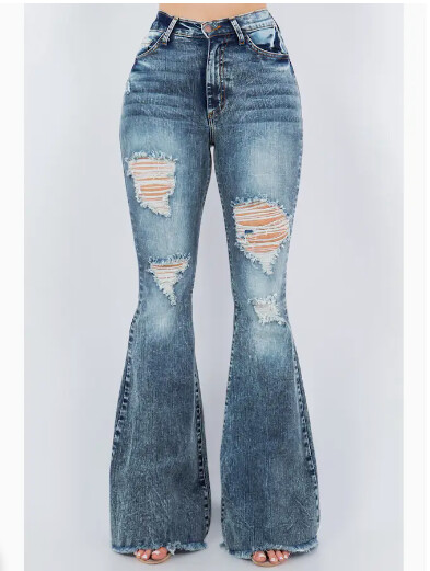 Stormy  Bell Bottom Jean in Light Wash