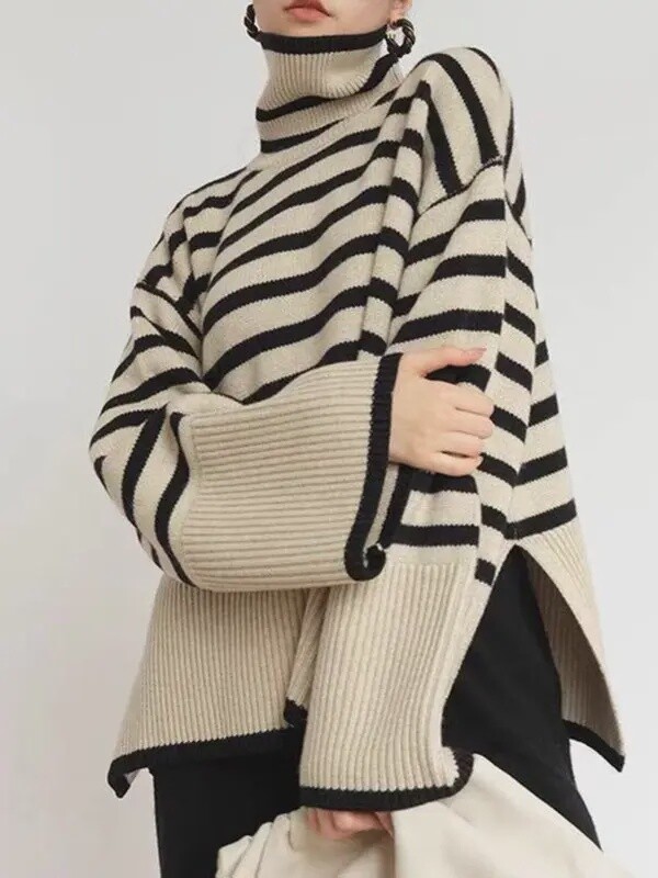 Ingrid Long Sleeves Loose Contrast sweater