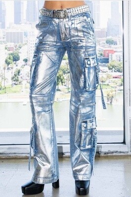 Karol metalic cargo jeans